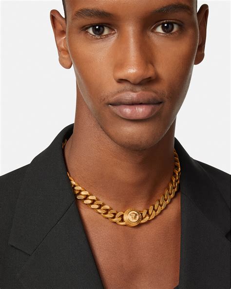 versace male necklace|Versace necklace real.